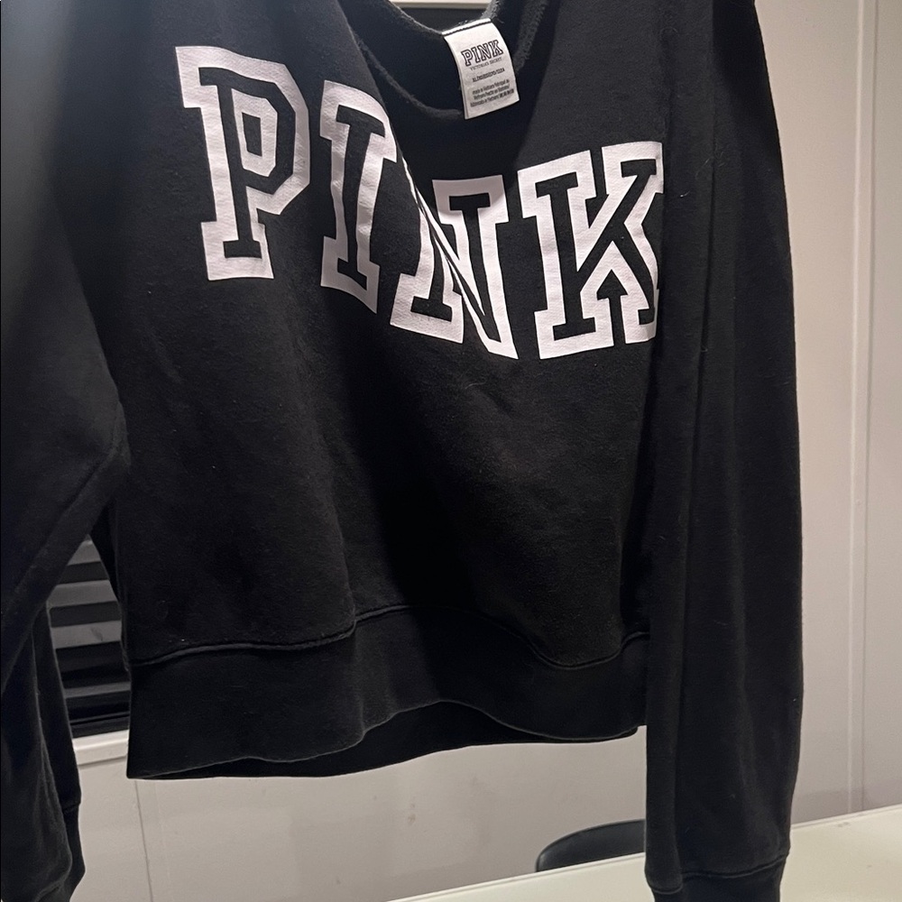 PINK Victoria's Secret Black and White Hoodie